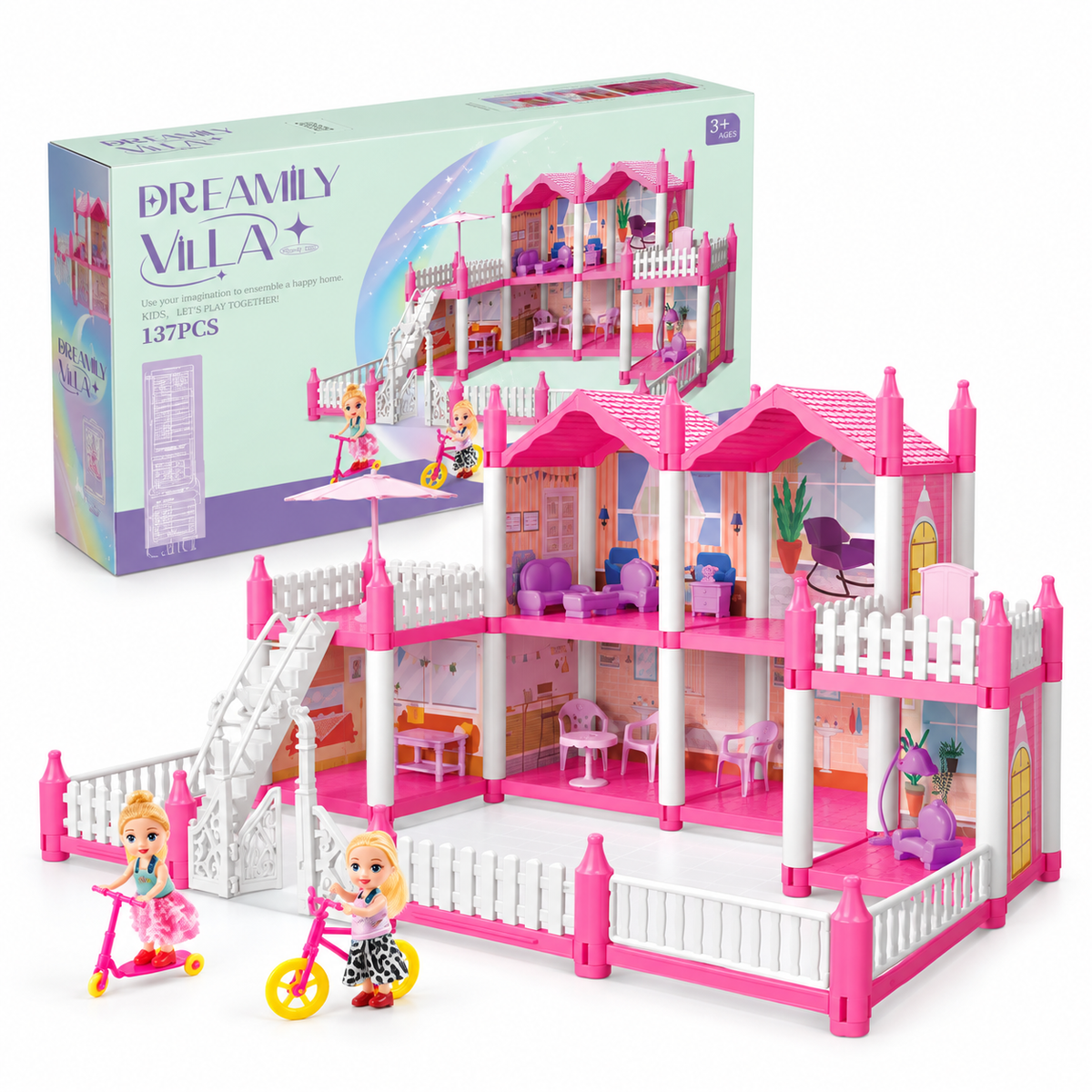 DIY Dollhouse shown with its retail box