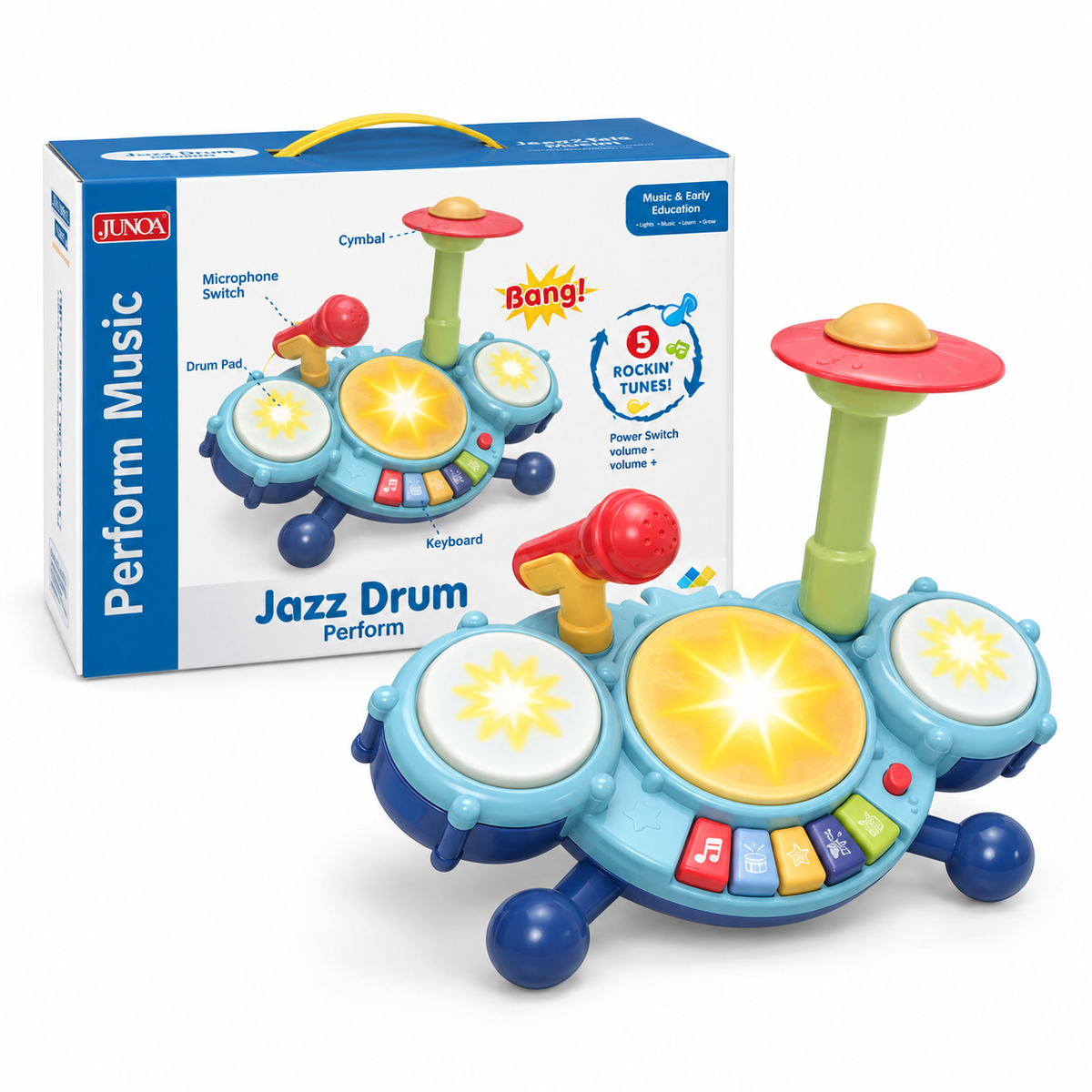 Electronic Jazz Drum shown with its retail box