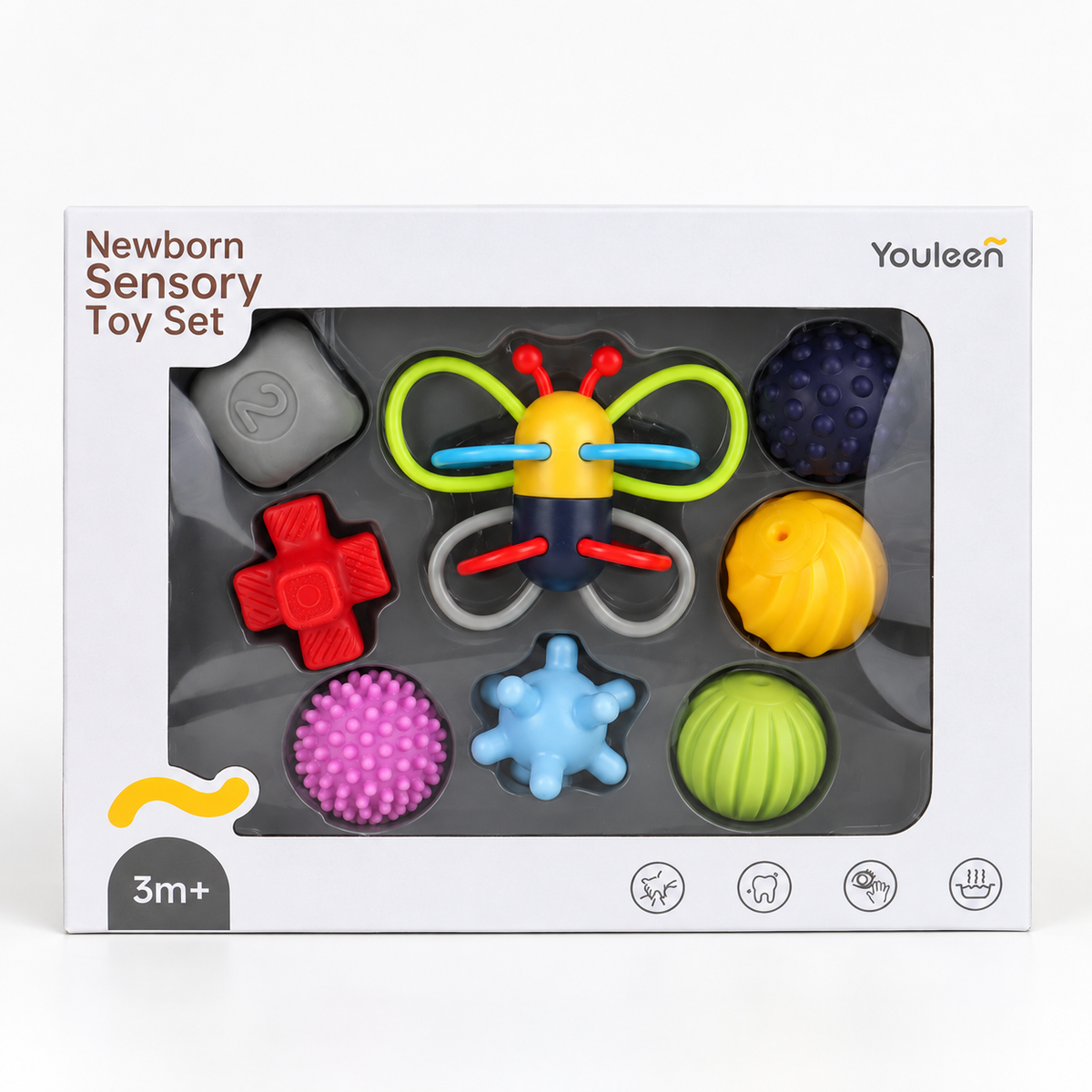 Sensory Cognitive Rattle and Teether Set retail box