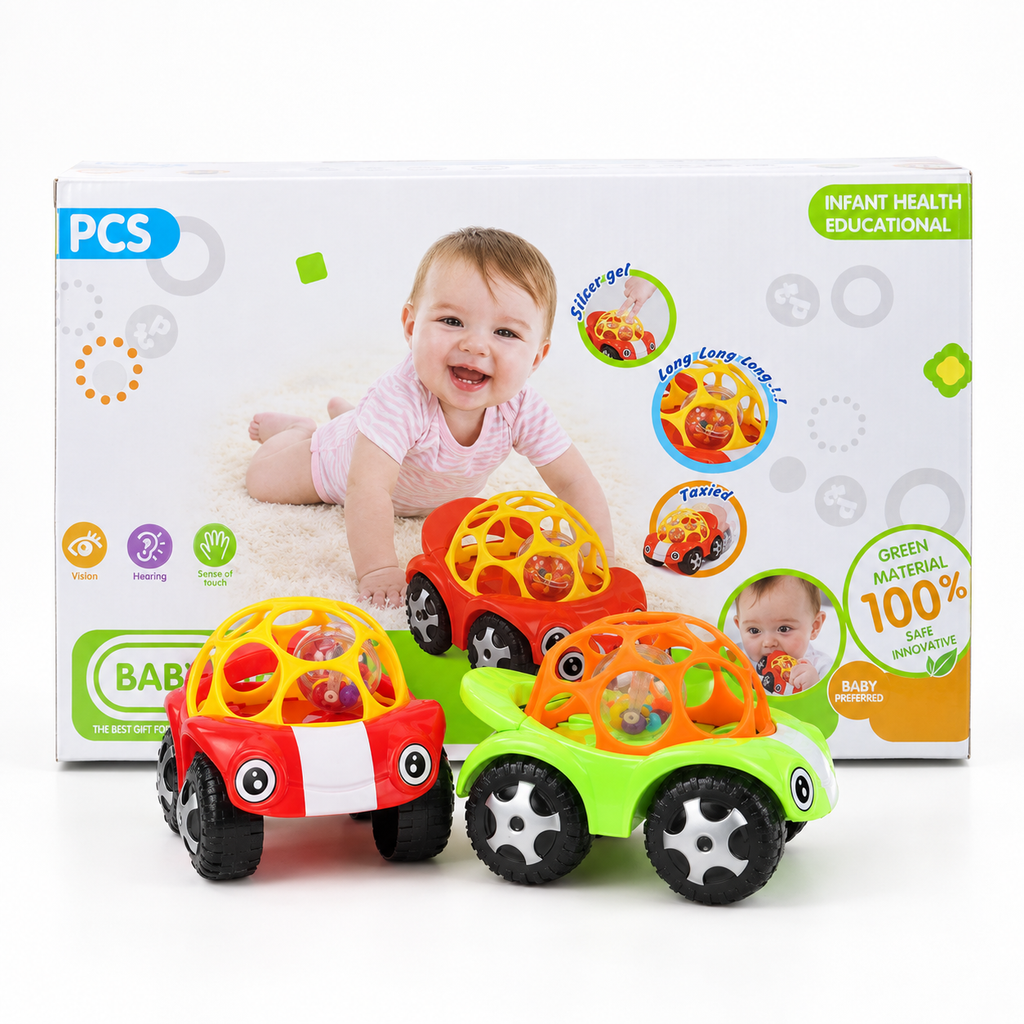 Soft Ball Cartoon Cars shown with its retail box
