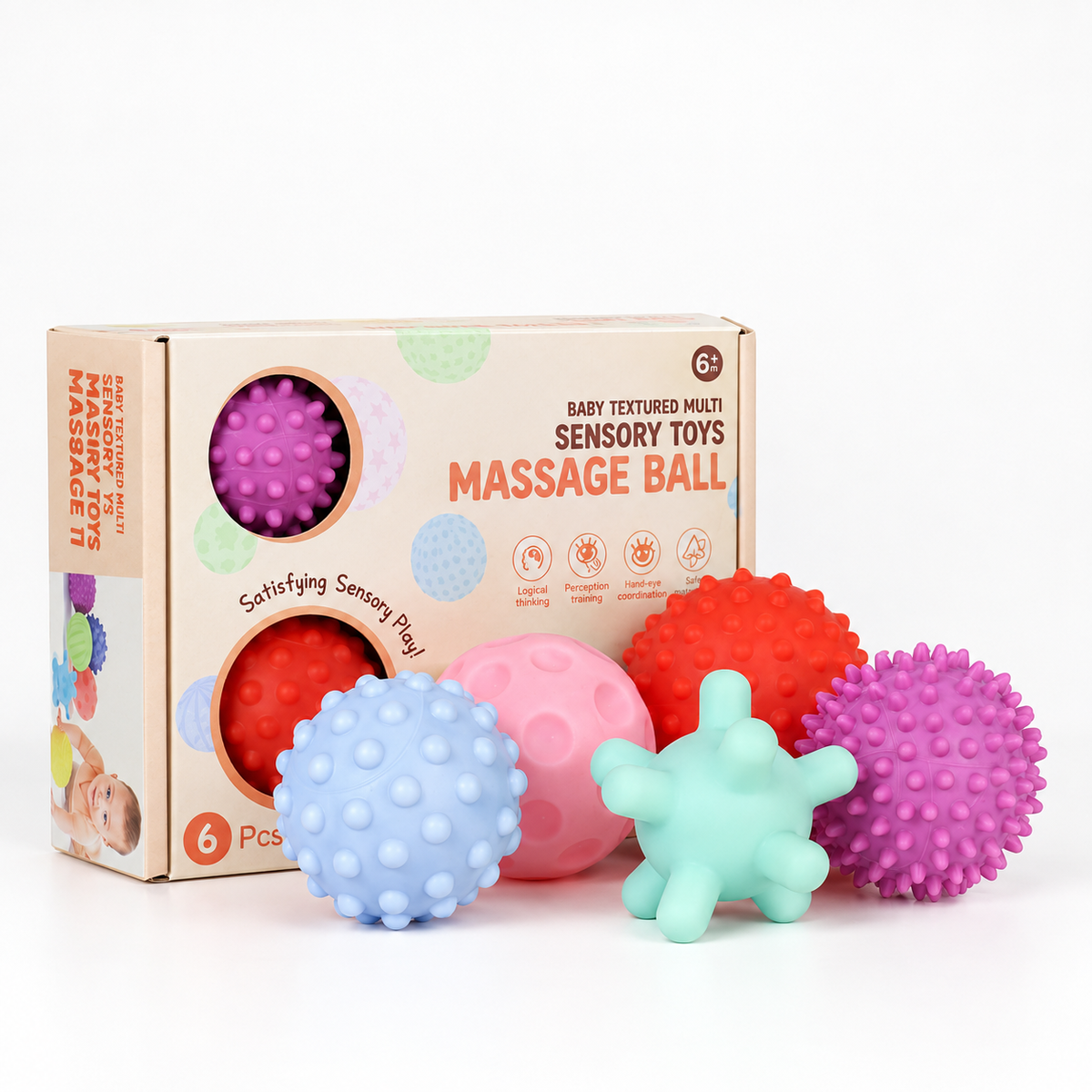 Soft Textured Baby Balls shown with its retail box