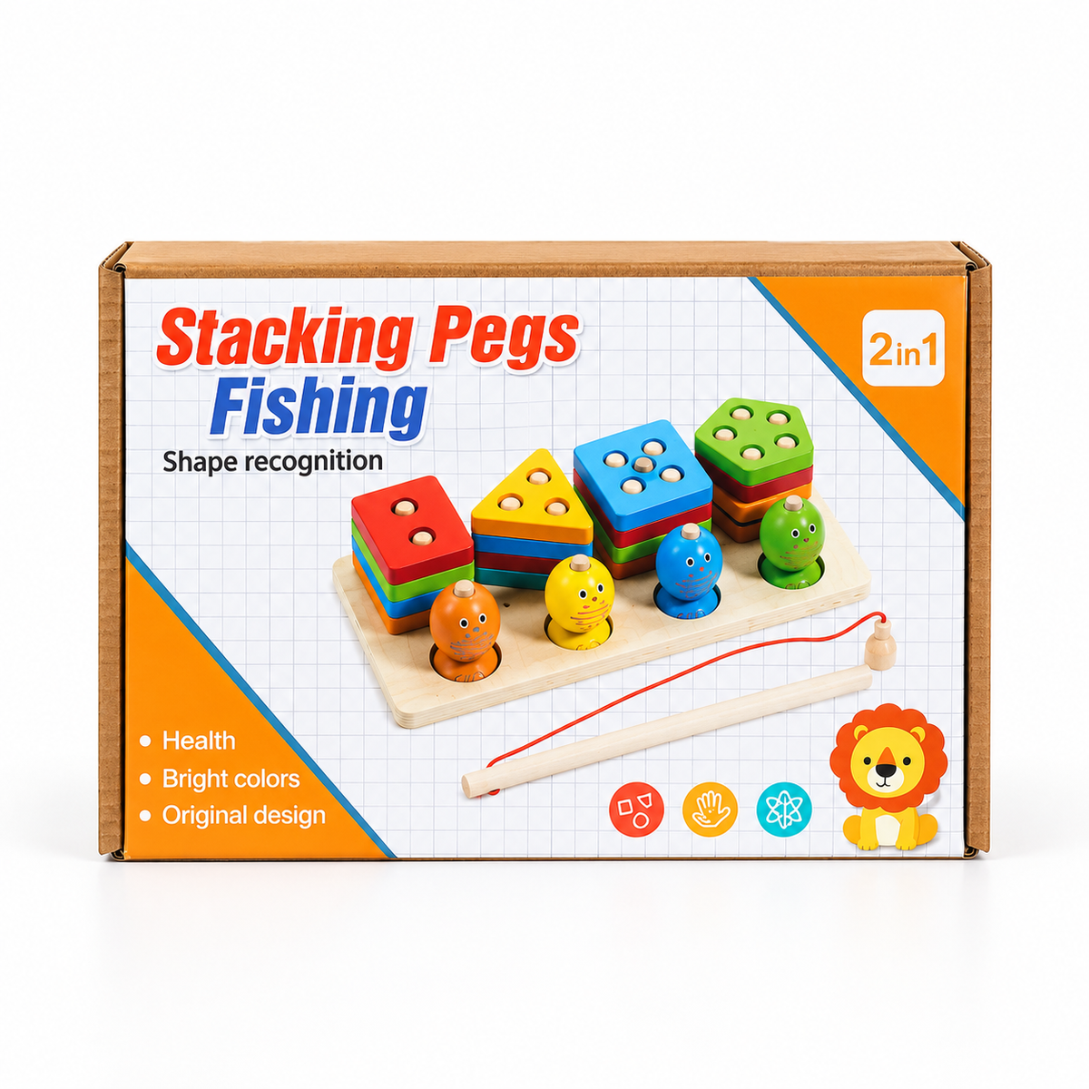 Stacking Pegs Fishing Learning Toy retail box